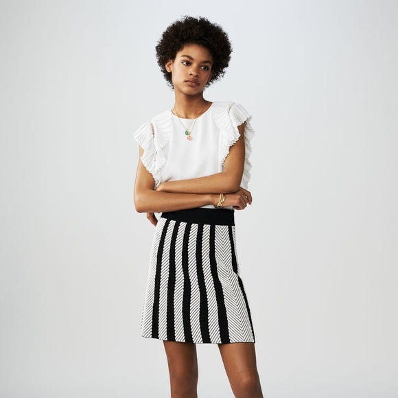 Maje Jasper Knit Trapeze Skirt - Picture 3 of 7